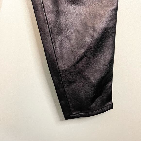 Blank NYC Women's Black Vegan Leather Pockets Drawstring Jogger Pants Size 26 - Picture 5 of 8
